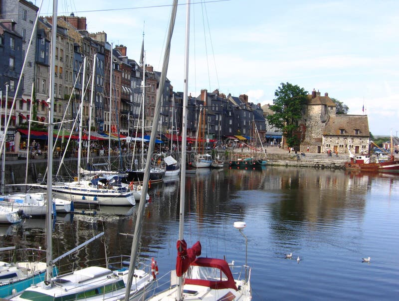 Harbour in Honfleur, France Stock Photo - Image of harbour, calvados ...