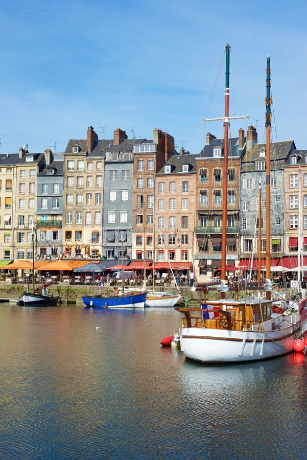 Honfleur harbor view editorial stock image. Image of cityscape - 174573029