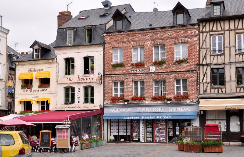 翁弗勒的街道 库存图片