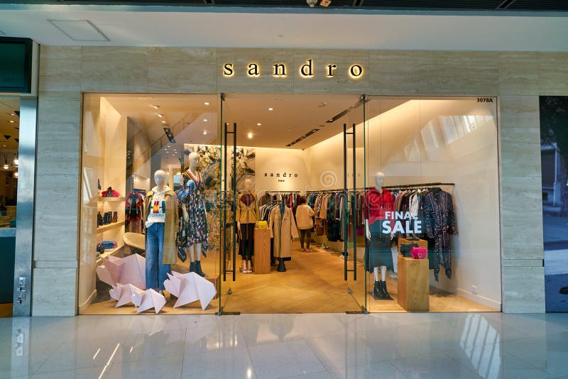 Paris, France, French CLothing Store Front, Sandro, Entrance, Shop Window,  looking in Stock Photo - Alamy