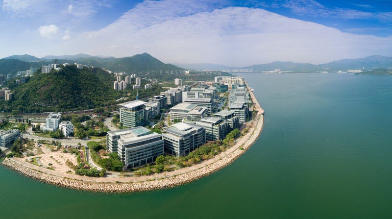 Hong Kong, China, 7 Januari 2017 Luchtmening over het Science park Overheid om wetenschappelijk geplaatst onderzoekpersoneel te b stock afbeeldingen Hong Kong, China, 7 Januari 2017 Luchtmening over het Science park Overheid om wetenschappelijk geplaatst onderzoekpersoneel te b stock afbeeldingen