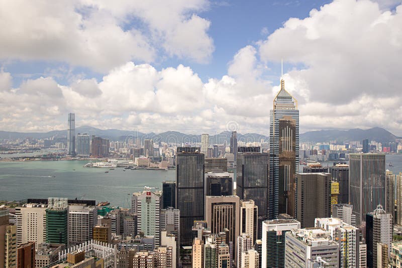 Hong Kong, Cina - 22 settembre 2017: Plaza della centrale di vista aerea fotografia stock libera da diritti Hong Kong, Cina - 22 settembre 2017: Plaza della centrale di vista aerea fotografia stock libera da diritti