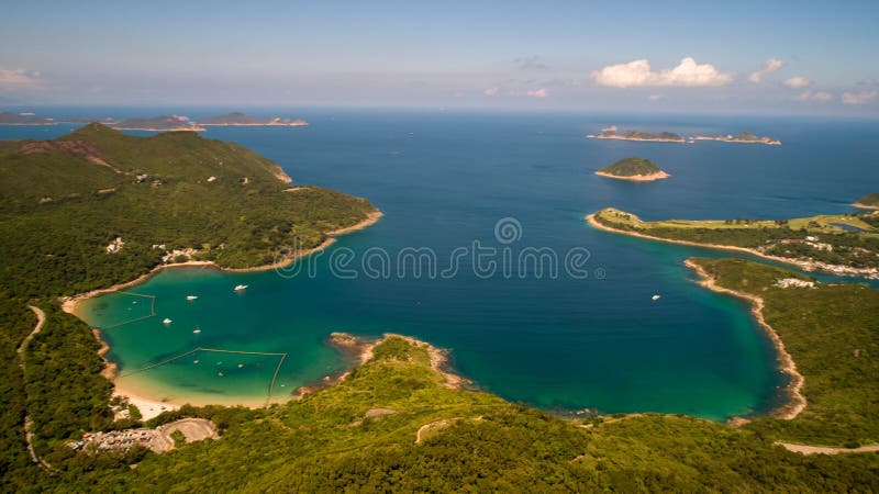 Hong Kong Clear Water Bay and Po Toi O Drone View Sunny