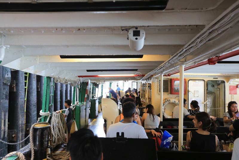 Hong Kong Ferry is in Operation in Victoria Harbor Editorial Stock