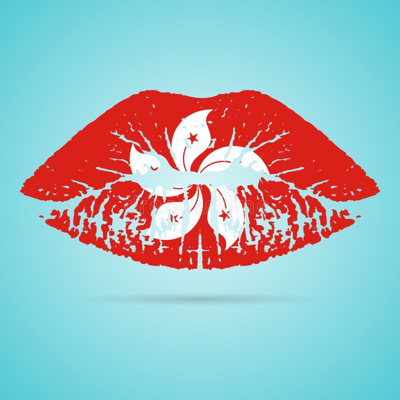 Download Hong Kong Flag Lipstick On The Lips Isolated On A White ...