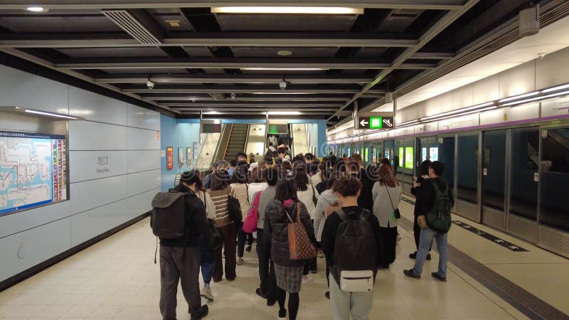 Hong kong hang hau station metro mtr escalator