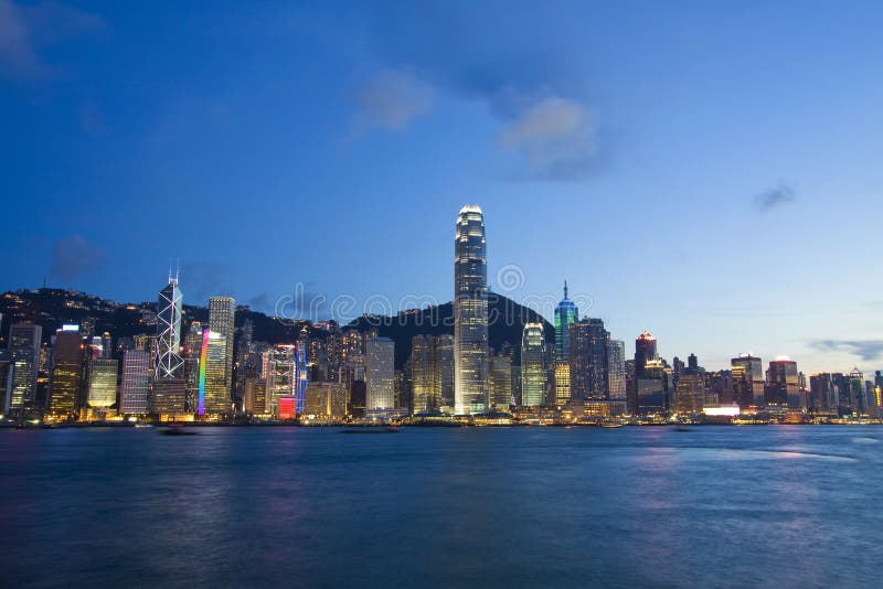 Hong Kong harbour at dusk