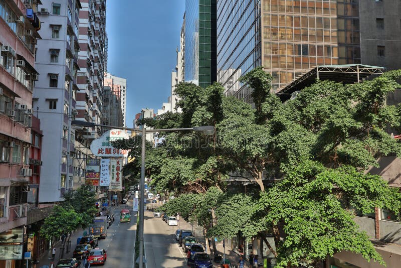 Hong Kong Island at the Wan Chai District. Editorial Stock Image