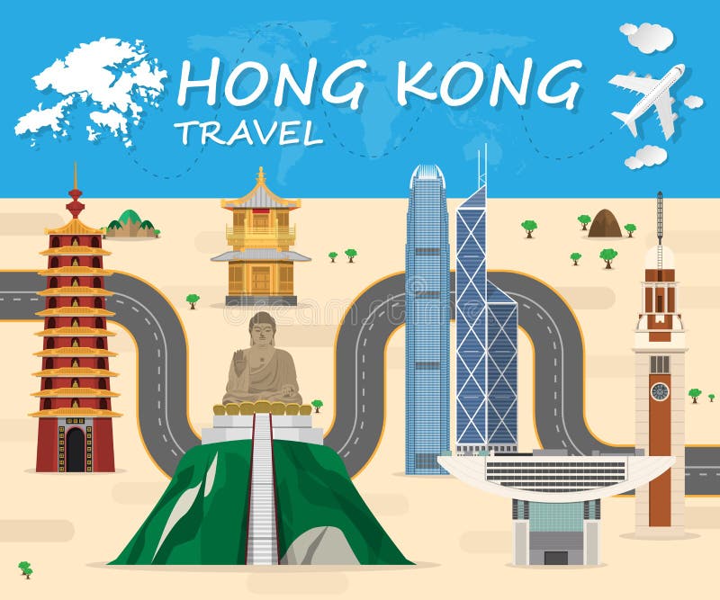 Hong kong Landmark Global Travel And Journey Infographic background. Vector Design Template.used for your advertisement, book, ba stock illustration Hong kong Landmark Global Travel And Journey Infographic background. Vector Design Template.used for your advertisement, book, ba stock illustration