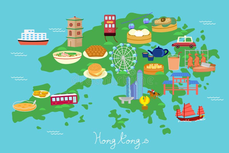 Hong Kong loppbeståndsdel vektor illustrationer