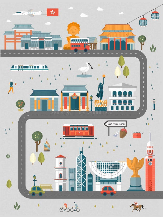 Hong Kong lopprutt stock illustrationer