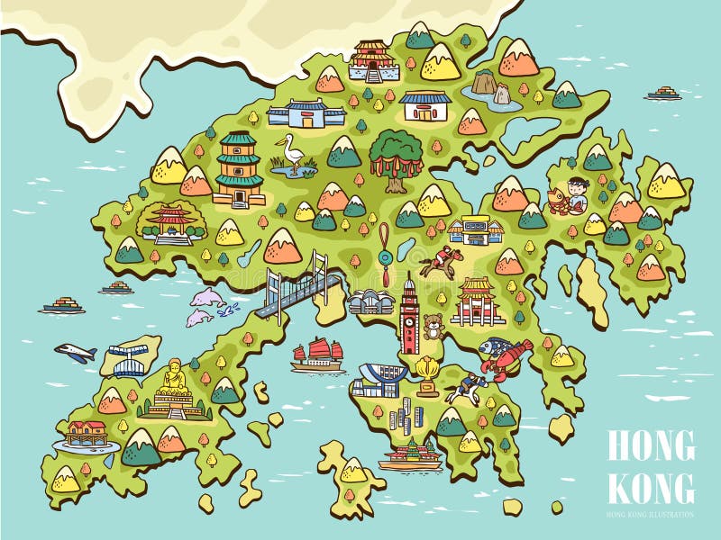Hong Kong loppöversikt vektor illustrationer