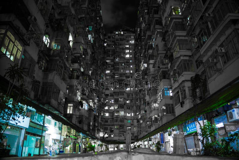 Hong Kong mieszkania mieszkania w wieżowcu łupu zatoka fotografia stock