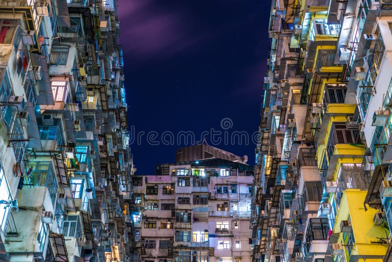 Hong Kong mieszkania mieszkania w wieżowcu łupu zatoka fotografia stock