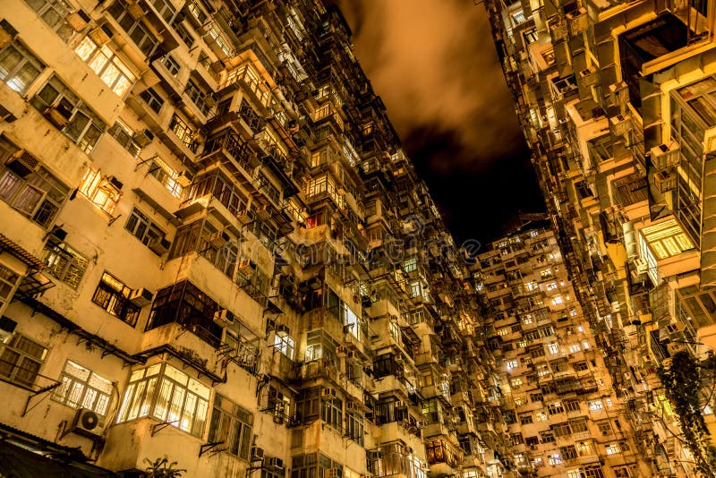 Hong Kong mieszkania mieszkania w wieżowcu łupu zatoka obraz stock