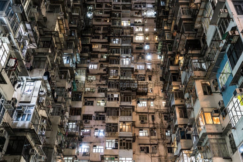 Hong Kong mieszkania mieszkania w wieżowcu łupu zatoka fotografia stock