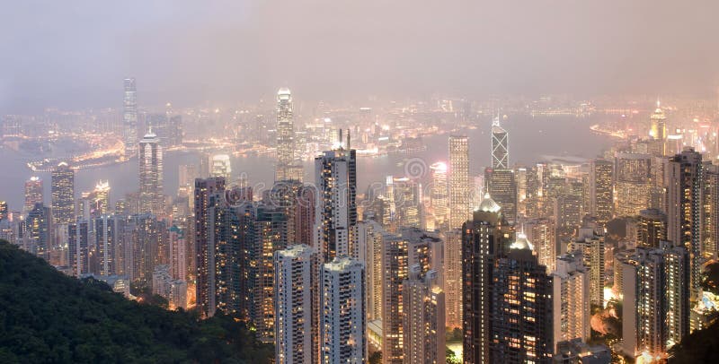 Hong Kong natt fotografering för bildbyråer Hong Kong natt fotografering för bildbyråer