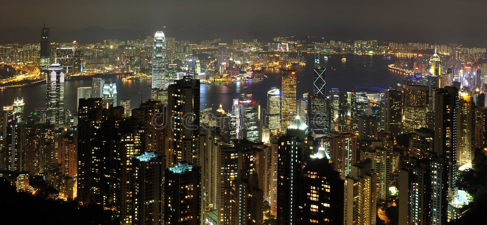 Hong Kong at night stock photography