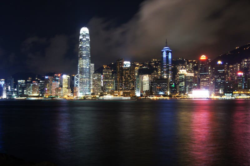 Hong Kong Night Scene stock photo. Image of color, harbor - 19864162