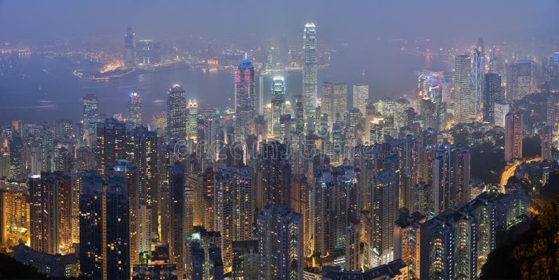 hong kong nocy szczytu linia horyzontu Victoria zdjęcie stock hong kong nocy szczytu linia horyzontu Victoria zdjęcie stock