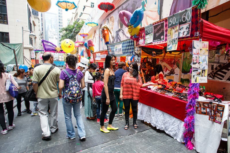 HONG KONG - NOVEMBER 26 2013: the Busy LKF (Lan Kwai Fong Festival) in