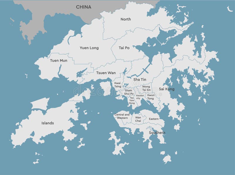 Hong kong kong region china-mall för vektorkarta vektor illustrationer