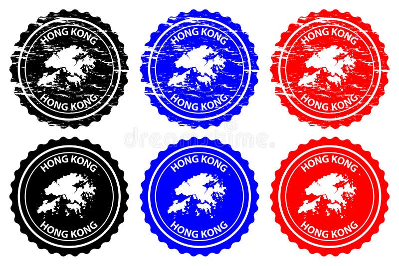 Hong Kong rubber stämpel vektor illustrationer