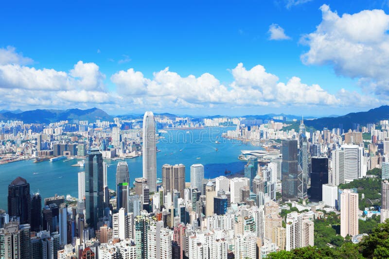 Hong Kong skyline stock photo. Image of urban, financial - 30870364