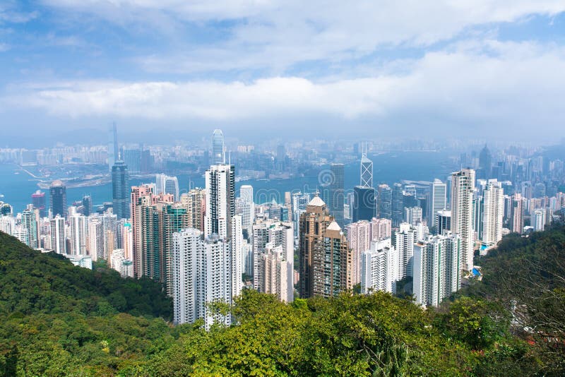 Hong Kong skyline from Victoria Peak in the daytime royalty free stock photo Hong Kong skyline from Victoria Peak in the daytime royalty free stock photo
