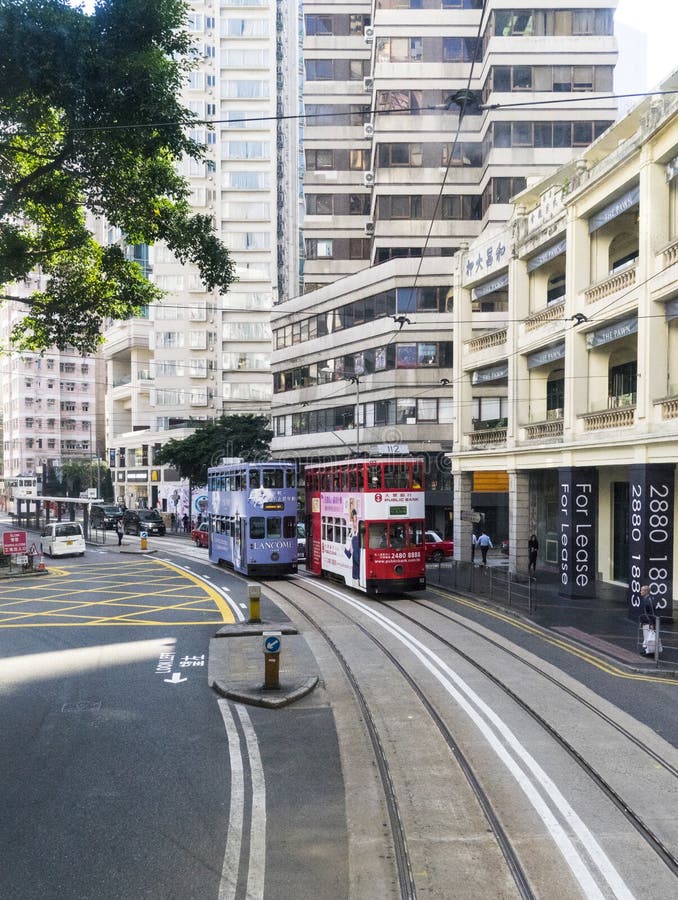 Hong Kong Tramway editorial stock image. Image of road - 15492044