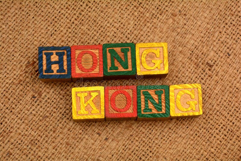 Hong Kong Words Block Traveling Concept Stock Image Image of
