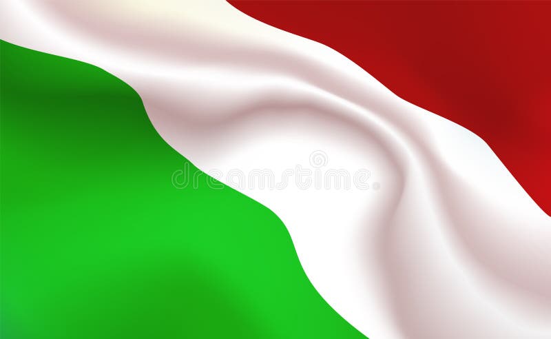 Hongaarse Vlag als achtergrond in vouwen Tricolour banner van Hongarije Wimpel met strepen omhoog dichte, standaard Gecentralisee vector illustratie Hongaarse Vlag als achtergrond in vouwen Tricolour banner van Hongarije Wimpel met strepen omhoog dichte, standaard Gecentralisee vector illustratie