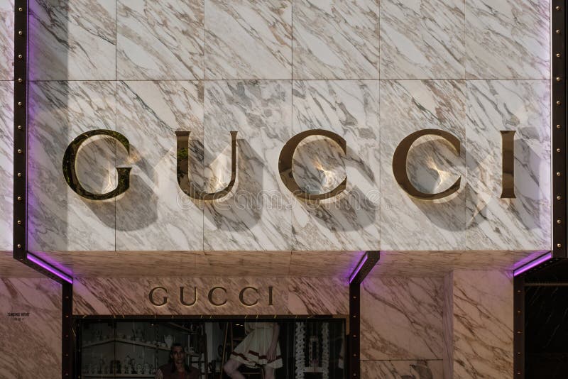 The Gucci Logo Signage on Store Hop Facade in Hongkong Editorial ...