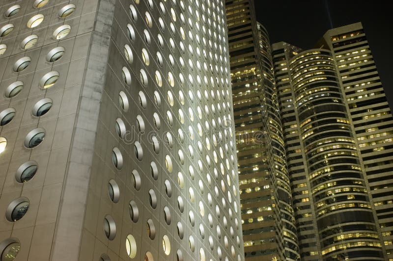 Hongkong office buildings by night