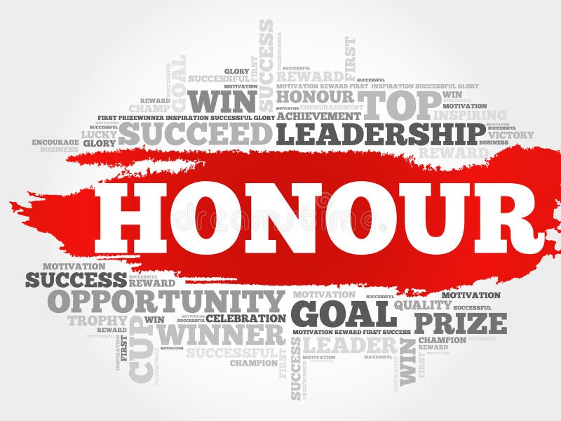 Honour word cloud stock illustration. Illustration of admire 201070704