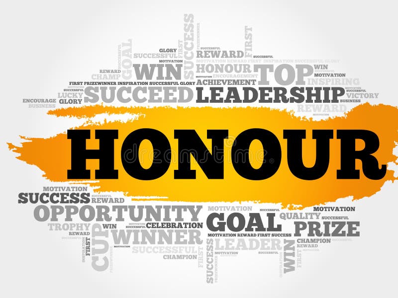 Honour word cloud concept stock illustration. Illustration of object
