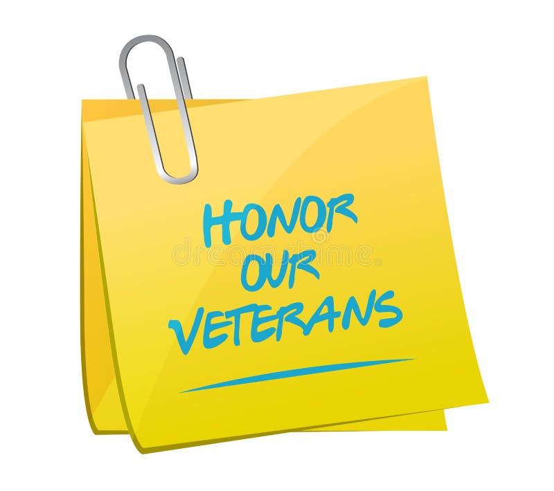 honre nuestro diseño del ejemplo de la nota de los veteranos ilustración del vector honre nuestro diseño del ejemplo de la nota de los veteranos ilustración del vector