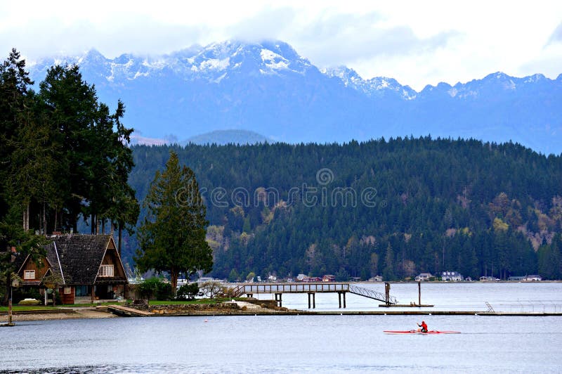 Hood canal stock image. Image of kayaking, background 52816265