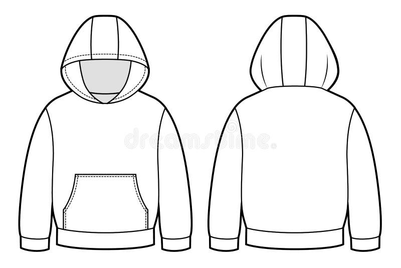 Hoodie for BABY Flat Sketch Vector. Apparel Template Stock Vector ...