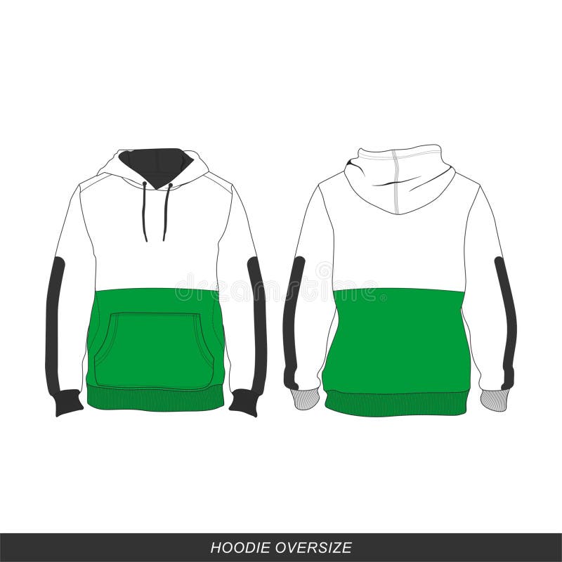 Hoodie Oversize, Modern and Minimalist Style Design Template and Mockup Design, White and Green, Commercial Use. Hoodie Oversize, Modern and Minimalist Style Design Template and Mockup Design, White and Green, Commercial Use