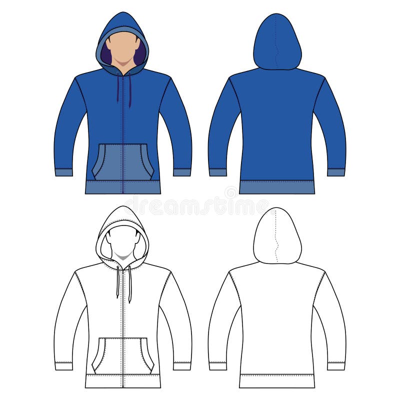 Outline hoodie stock vector. Illustration of blank, shirt - 17483249