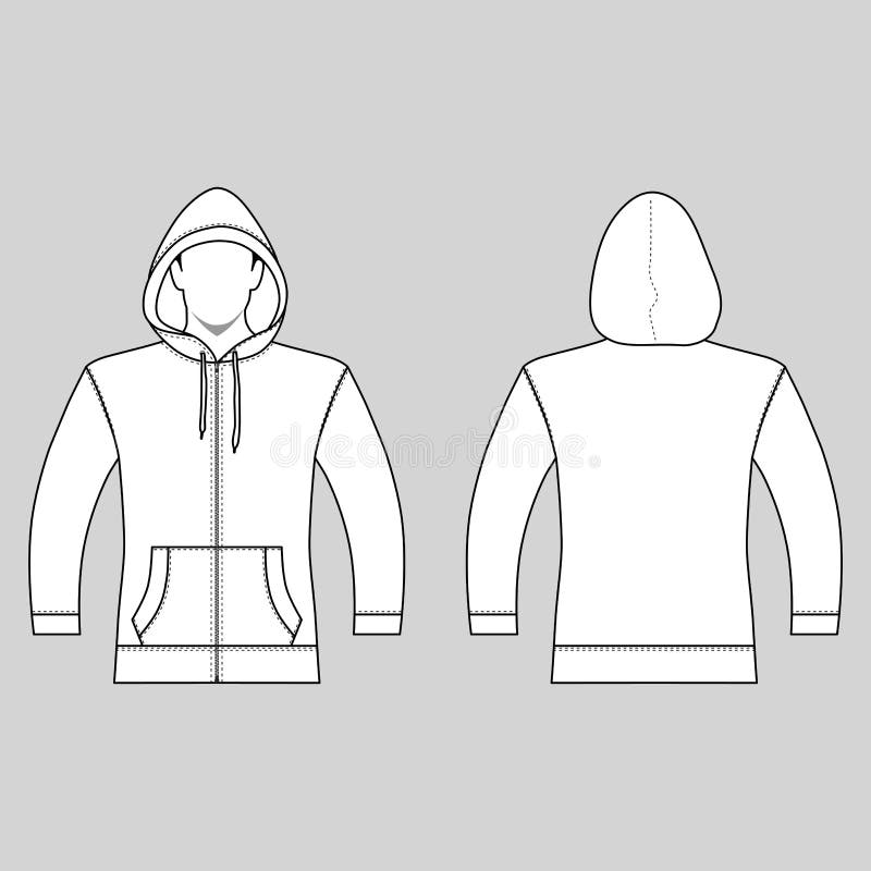 Outline hoodie stock vector. Illustration of rear, sweater - 17483249