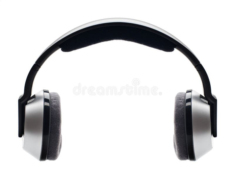Wireless headphones isolated on white close up. Wireless headphones isolated on white close up