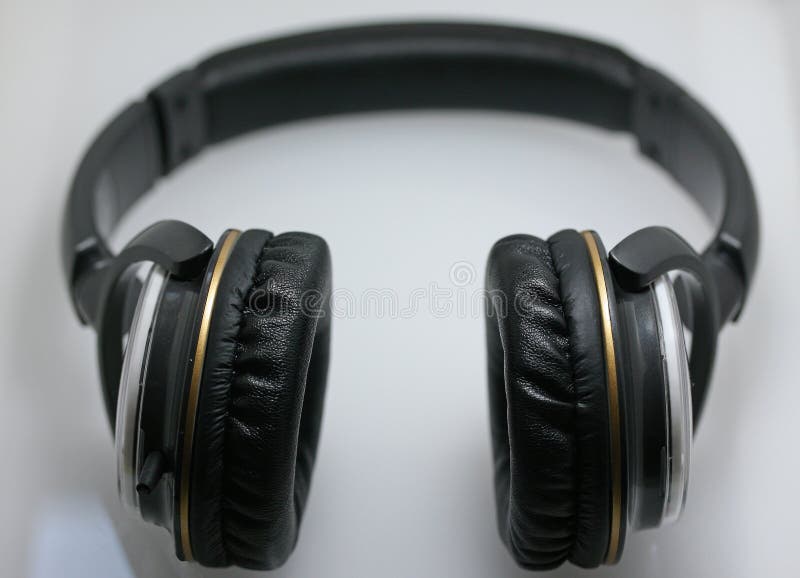 Close up of headphones on white background. Close up of headphones on white background
