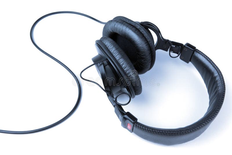 Professional studio headphones over white. Professional studio headphones over white