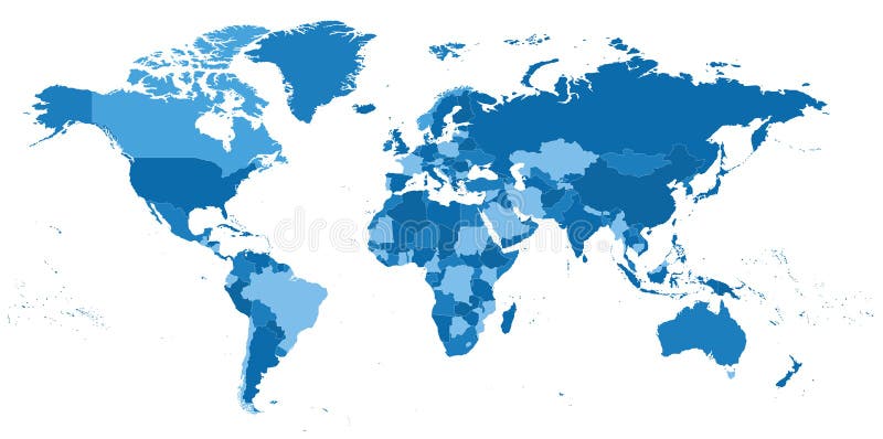 Hoogst gedetailleerde politieke Wereldkaart stock illustratie Hoogst gedetailleerde politieke Wereldkaart stock illustratie