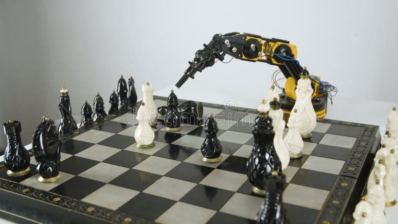 Hoogste Mening van Robotwapen met Spelschaak Experiment met Intelligente Manipulator Industrieel Robotmodel