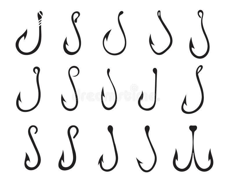 Fishing hook icon logo design Royalty Free Vector Image