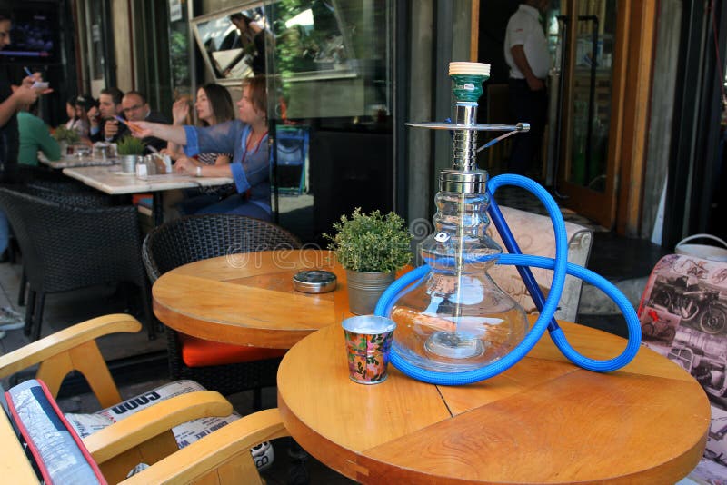 Istanbul, Turkey. Hookah cafe at the street