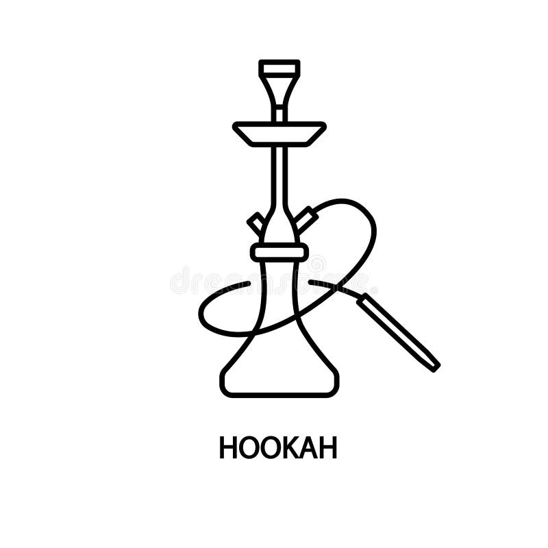 Hookah Flat Line Icon Shisha Symbol Concept For Web Banners And Printed Materials Stock Vector Illustration Of Lounge Calm